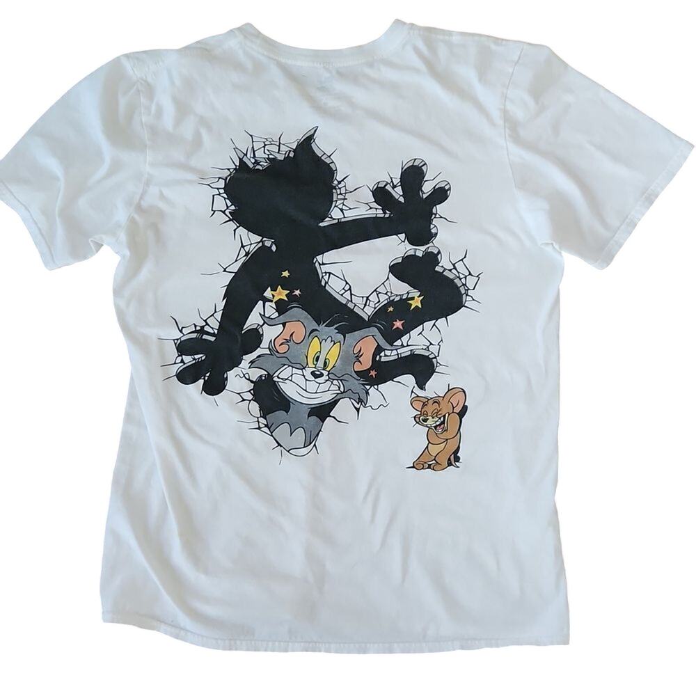 Tom and Jerry men's medium white short sleeve t-shirt TM TEC